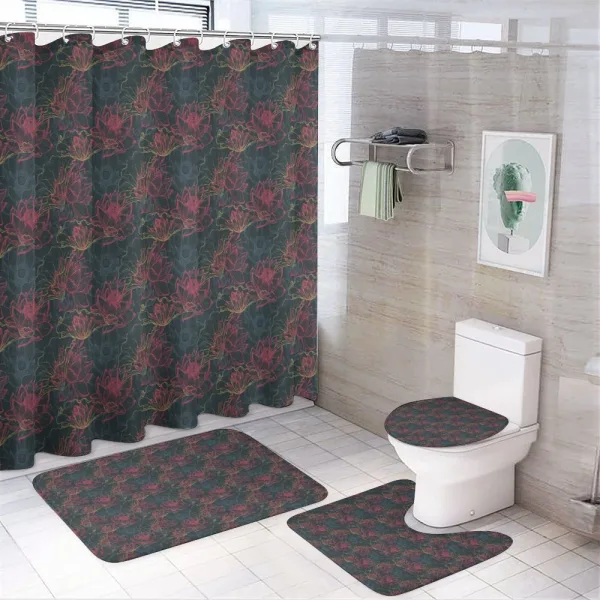 Concept of Flowers of Asia on a shower curtain