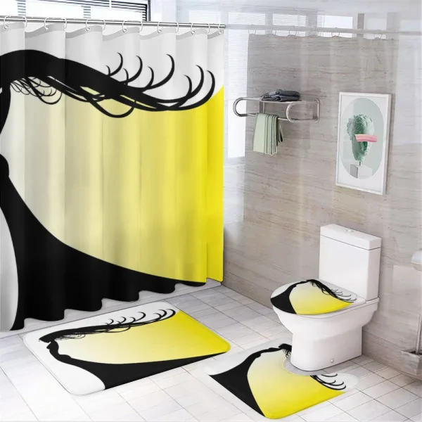 Hair Whip Woman Shade on a shower curtain