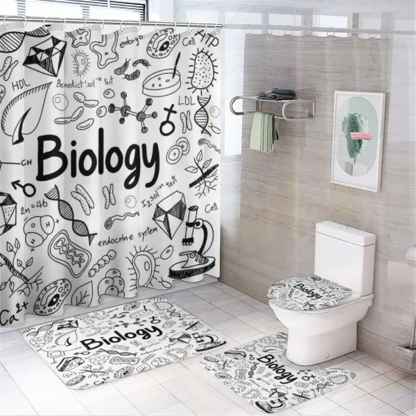 Hand-writing School Lab on a shower curtain