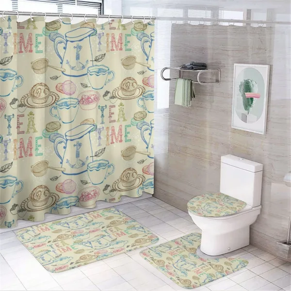 Kitchenware Sweets on a shower curtain
