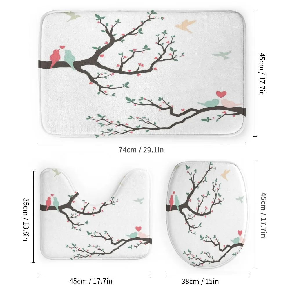 Retro Birds on Tree Branch — Detail 1