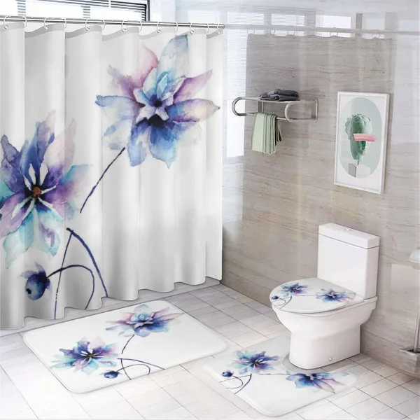 Retro Flowers on a shower curtain