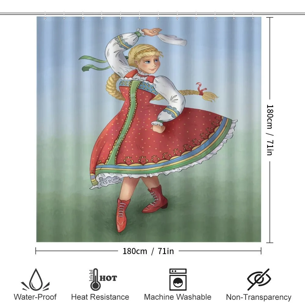 Slavic Girl Dancing Drawing — Detail 2
