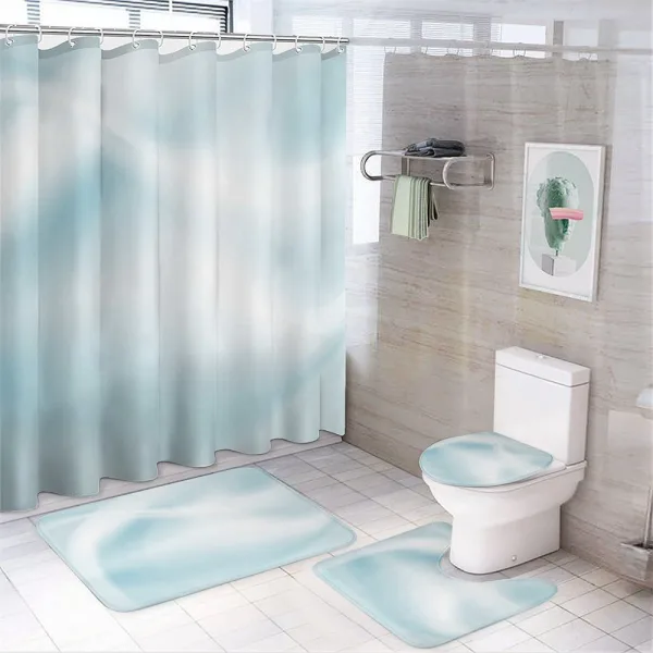 Smooth Pastel Tones Waves on a shower curtain