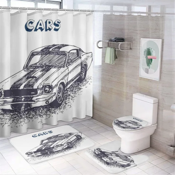 Sports Car Grunge on a shower curtain