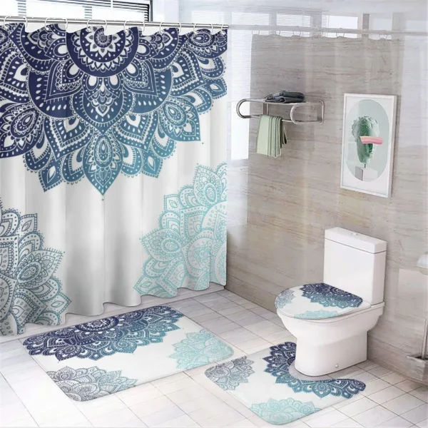 Vibrant Colored Mandala on a shower curtain