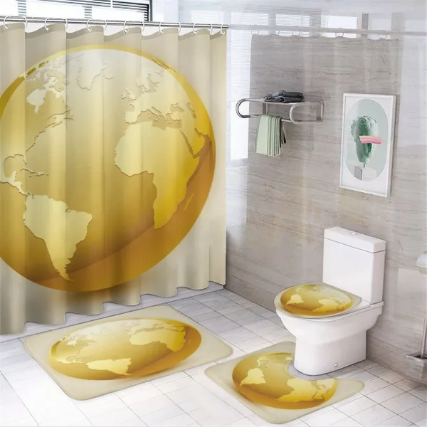 Vivid Earth Sphere on a shower curtain