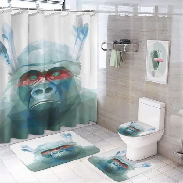 Wild Monkey on a shower curtain