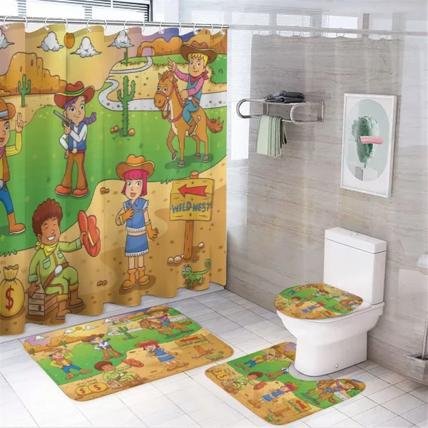 Wild West Cowboy Kids on a shower curtain