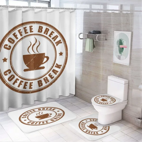 Worn out Coffe Seal on a shower curtain