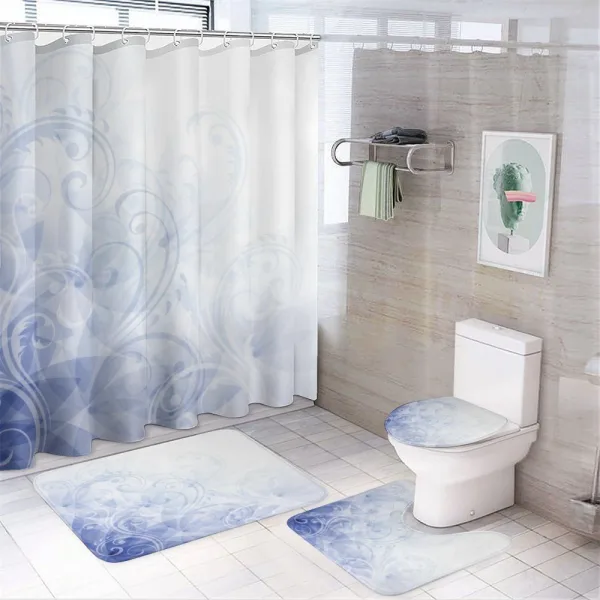 Abstract Floral Curl on a shower curtain