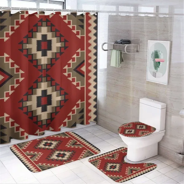 Afghan Style Motifs on a shower curtain
