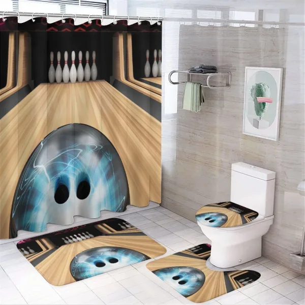 Ball on Wooden Lane on a shower curtain