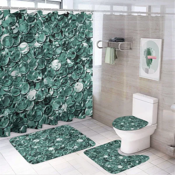 Ball Shapes Monochrome on a shower curtain