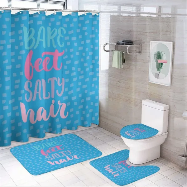 Bare Feet Salty Hair on a shower curtain