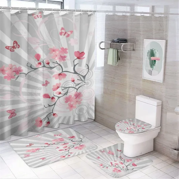 Birds on Cherry Tree on a shower curtain