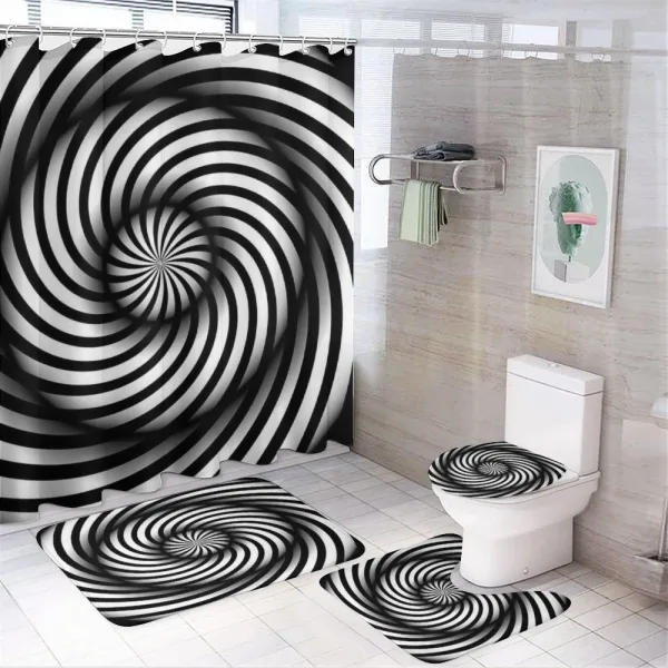 Black and White Swirl on a shower curtain