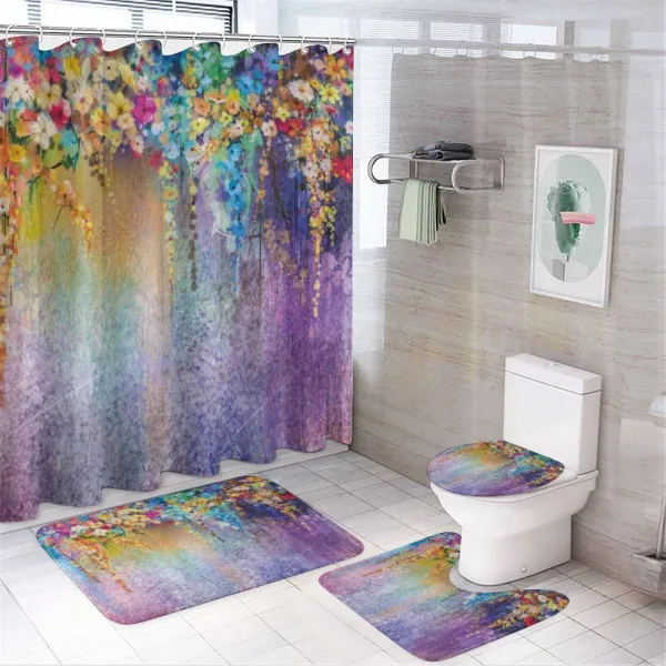Blooming Flowers on a shower curtain