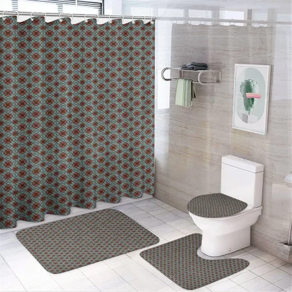 Classic Flower Motifs on a shower curtain