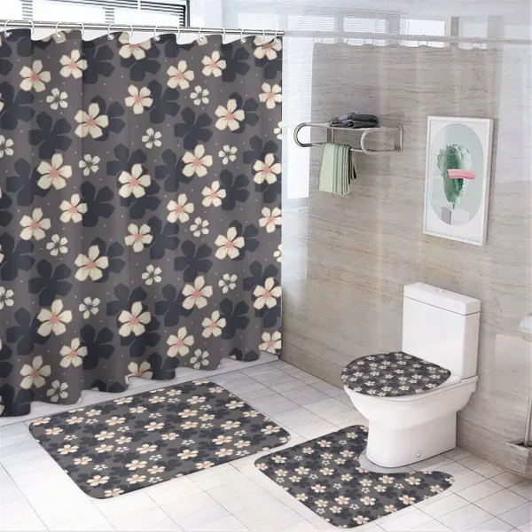 Continuous Cherry Blossom on a shower curtain