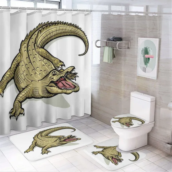 Exotic Wild Crocodile on a shower curtain