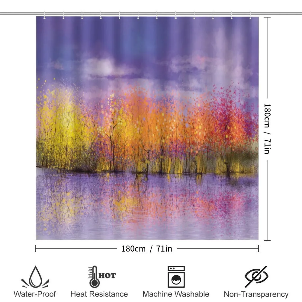 Fall Season Trees River — Detail 2