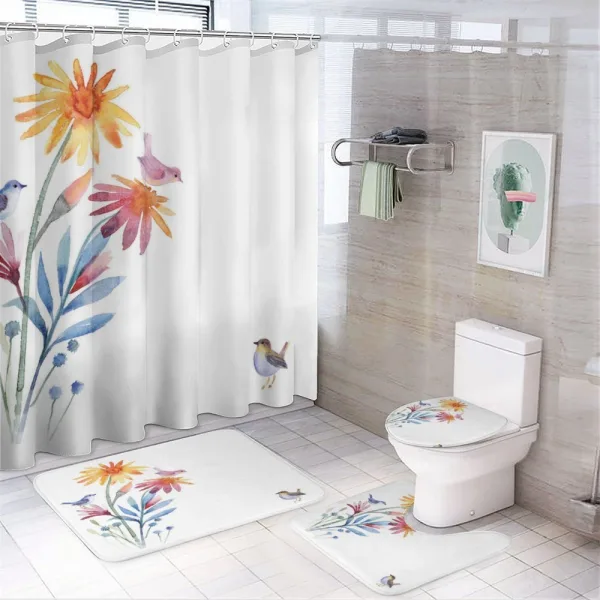 Flower Brush Effect on a shower curtain