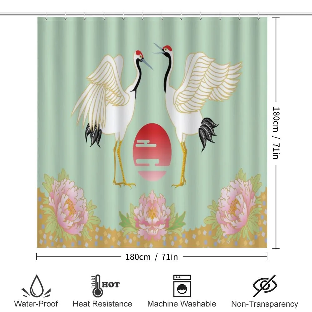 Japanese Cranes Sunrise — Detail 2
