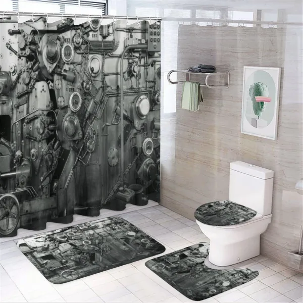 Machine in Factory on a shower curtain