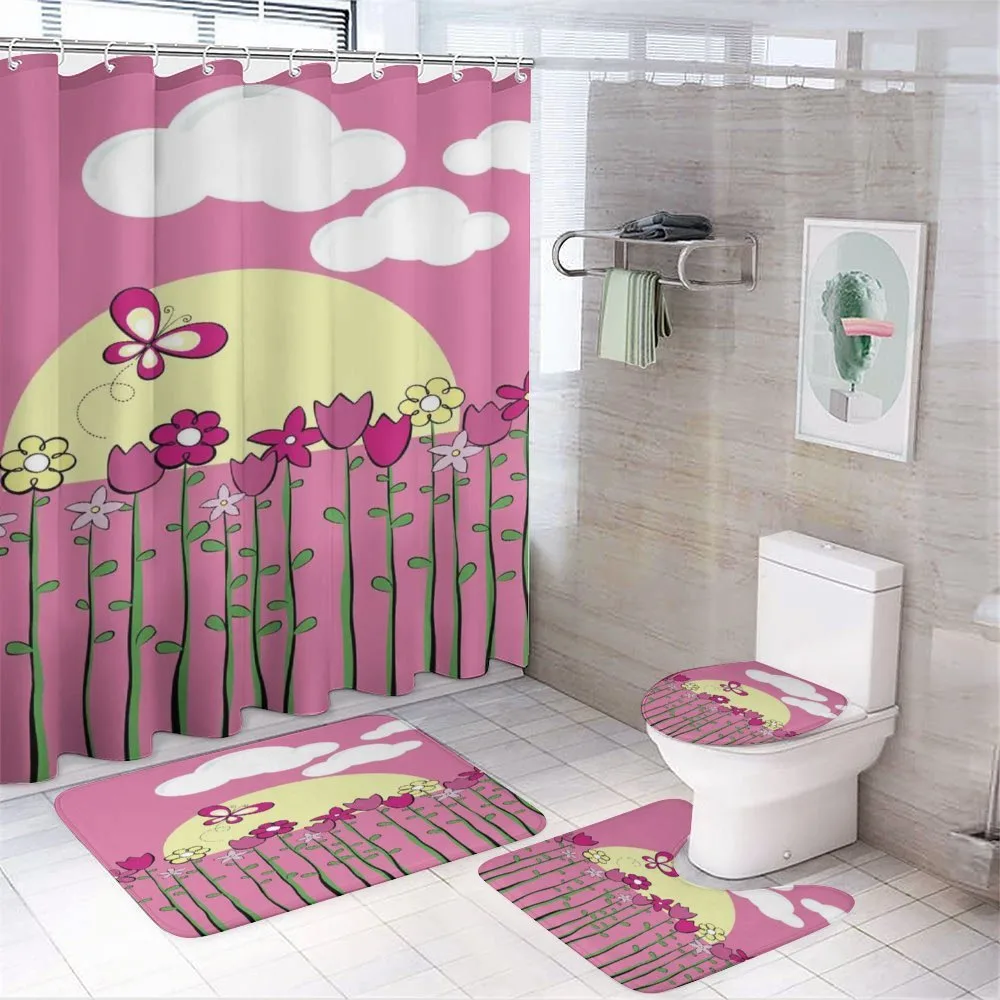 Pink Flowers Butterflies — Your design