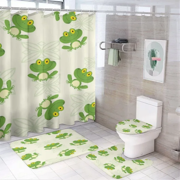 Repetitive Smiling Animal on a shower curtain