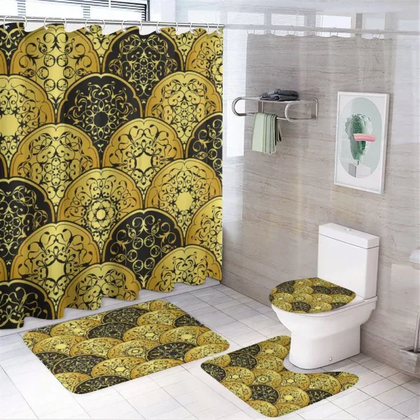 Scale Style Circles on a shower curtain