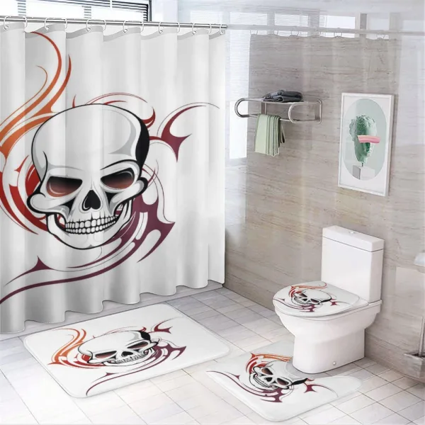 Scary Wild Skull Tribal on a shower curtain