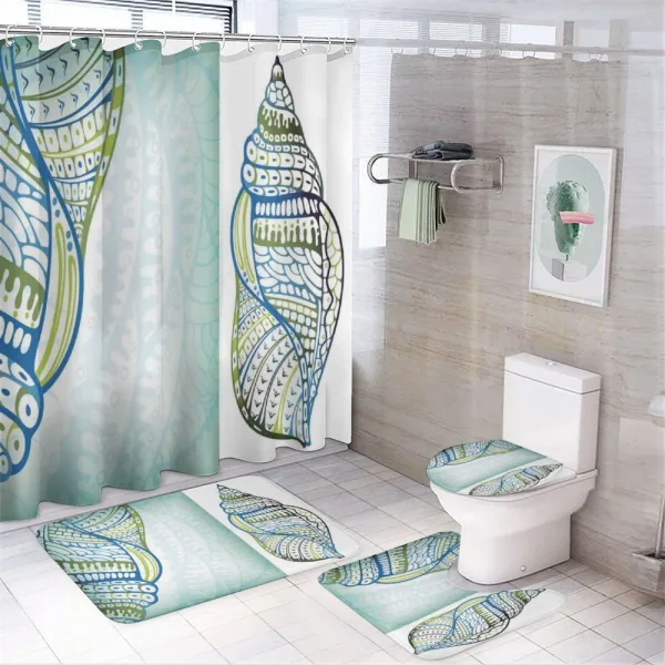 Seashell Ornate Motifs on a shower curtain