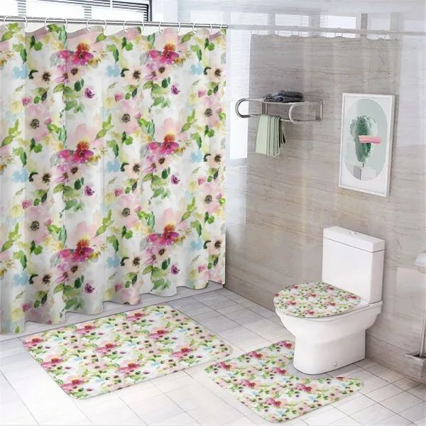 Spring Flowers Pastel on a shower curtain