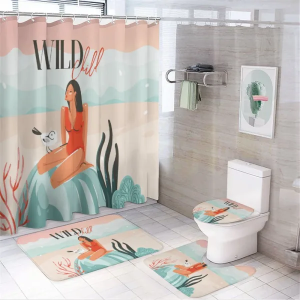 Wild Child Girl Rock on a shower curtain