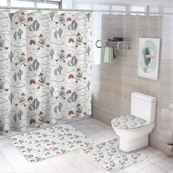 Wild West Cowboy Bear on a shower curtain