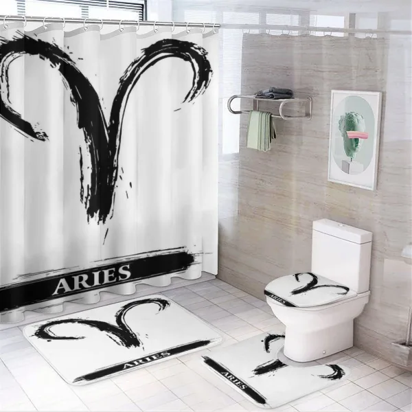 Aries Astrology Sign on a shower curtain