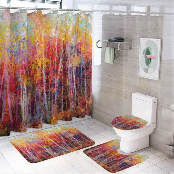 Autumn Forest Painting on a shower curtain