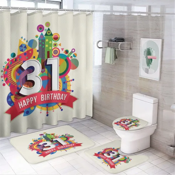 Birthday Greeting on a shower curtain