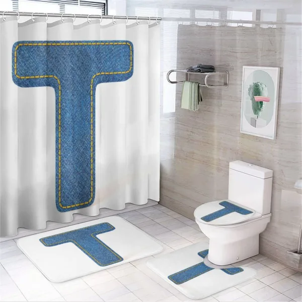 Blue Jean Texture T on a shower curtain