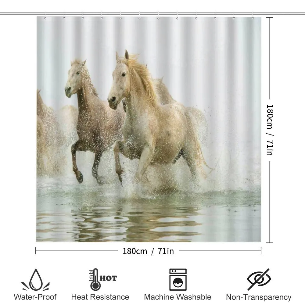 Camargue Horses in Water — Detail 2