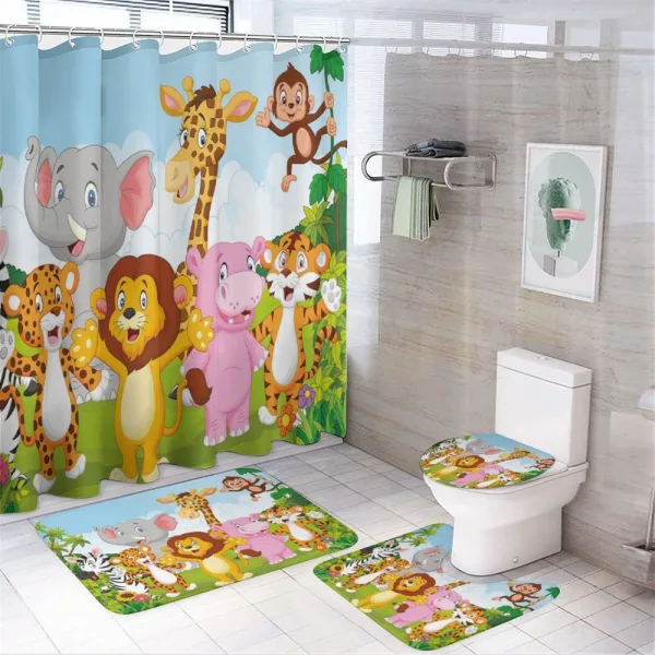 Comic Savannah on a shower curtain