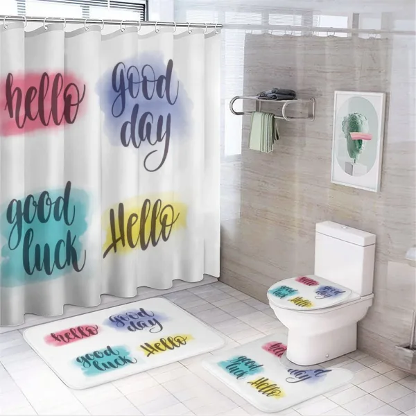 Day and Luck on a shower curtain