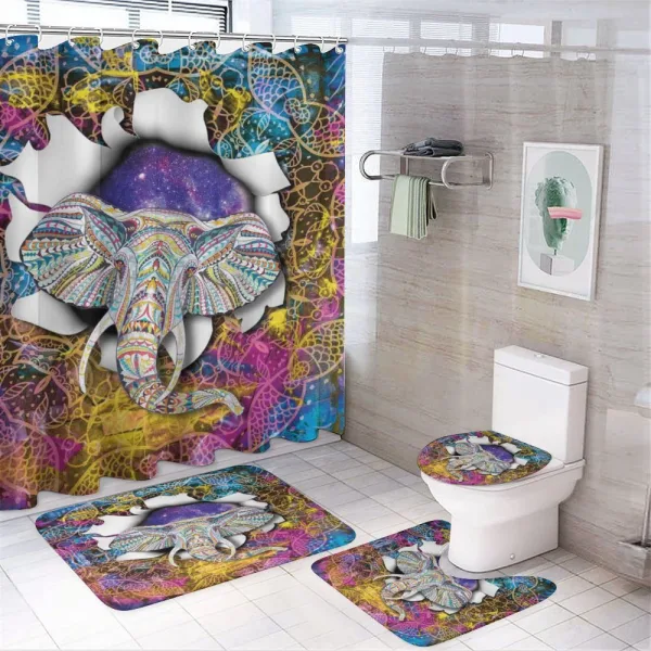 Ethnic Fantasy Ornament on a shower curtain
