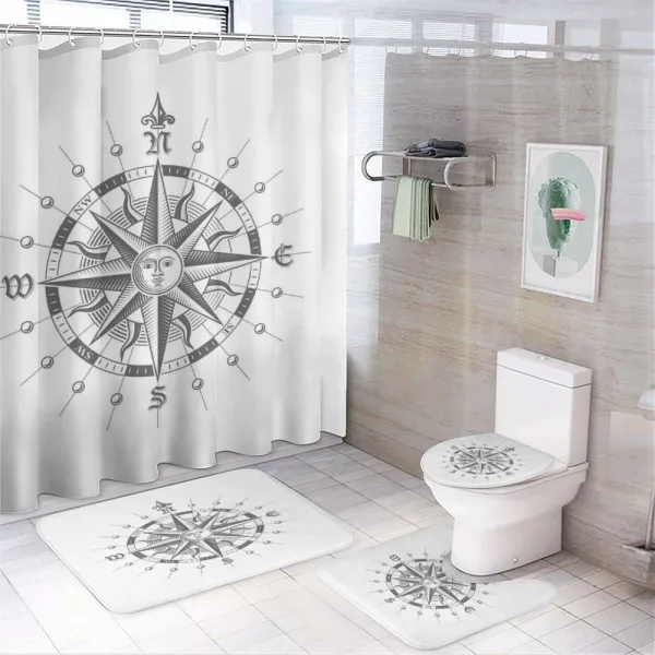 Face Sun Drawing Style on a shower curtain