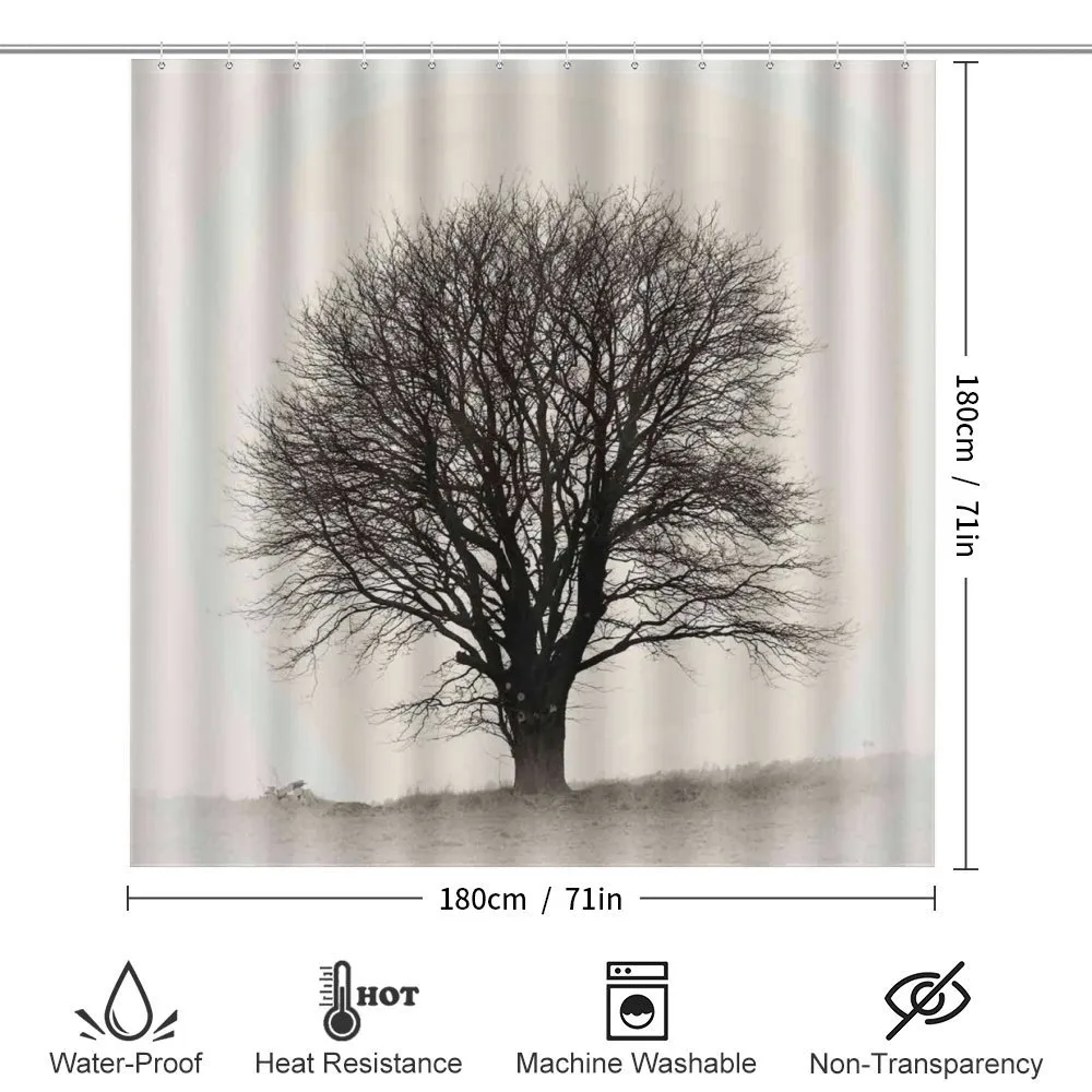 Fall Tree Monochrome Art — Detail 2