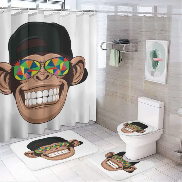 Funny Hipster Animal on a shower curtain