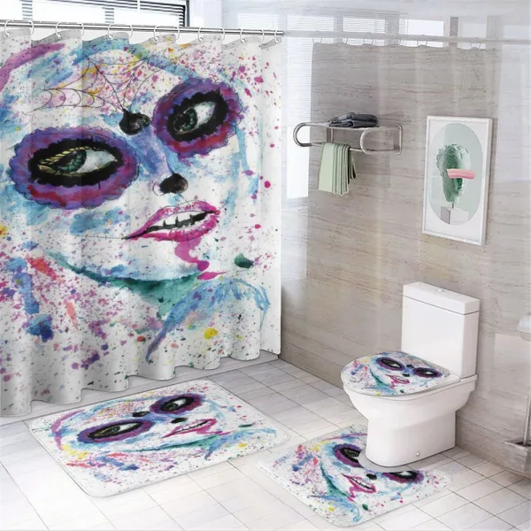 Halloween Lady Make on a shower curtain