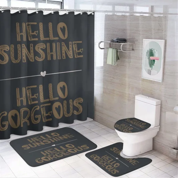 Hello Sunshine on a shower curtain